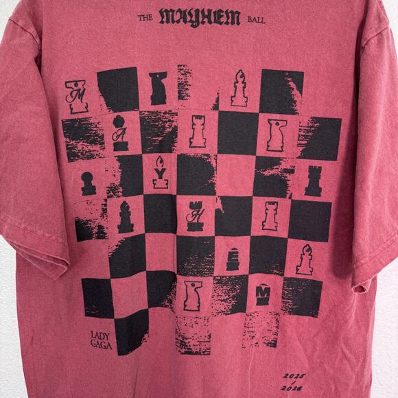 Lady Gaga Tour Shirt Large Mayhem Ball Queen Chessboard Concert Merch 2025 - Picture 7 of 10